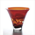 Waterford Crystal Red & Amber Bowl (10")